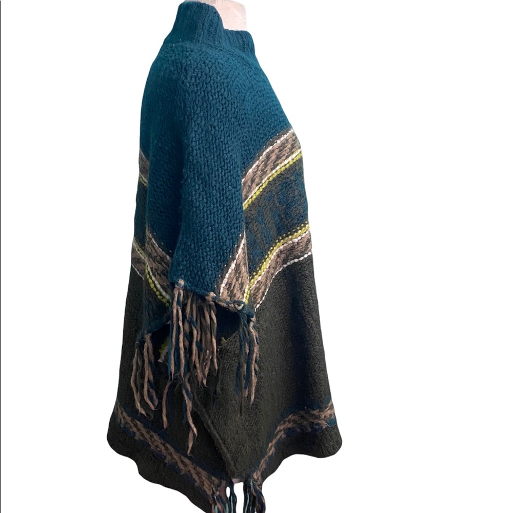 Free people labyrinth poncho army multi sz- XS - Picture 3 of 6